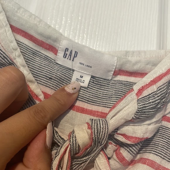 GAP striped linen tie front cami M - Picture 4 of 6